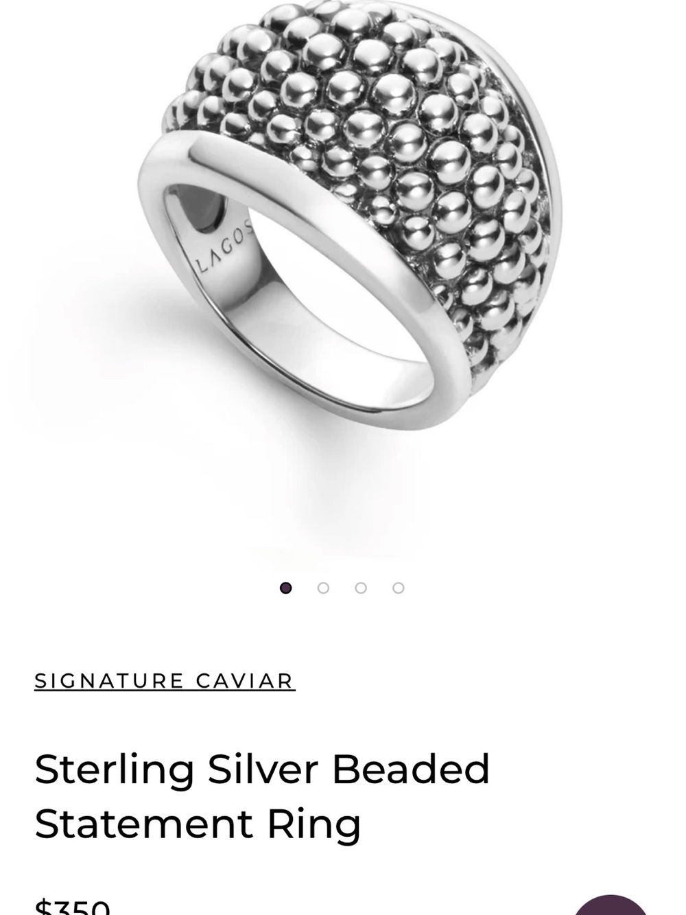LAGOS Sterling Silver Caviar Bead Statement Ring